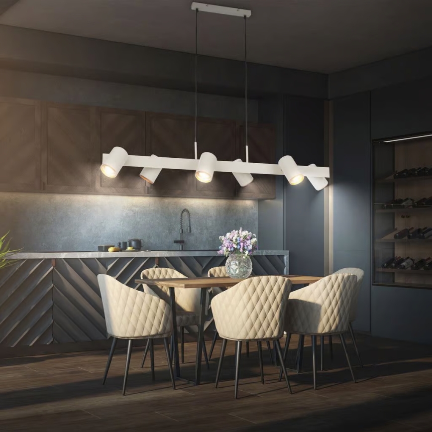 Briloner 4058064 - Підвісна люстра на тросі ERA 6xGU10/10W/230V кремова