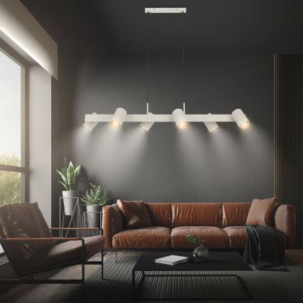 Briloner 4058064 - Підвісна люстра на тросі ERA 6xGU10/10W/230V кремова