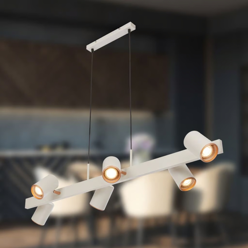 Briloner 4058064 - Підвісна люстра на тросі ERA 6xGU10/10W/230V кремова