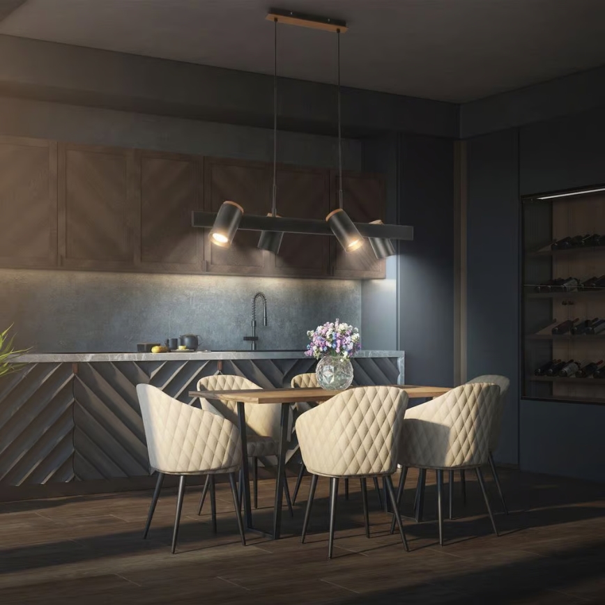 Briloner 4059045 - Люстра на тросі ERA 4xGU10/10W/230V чорна