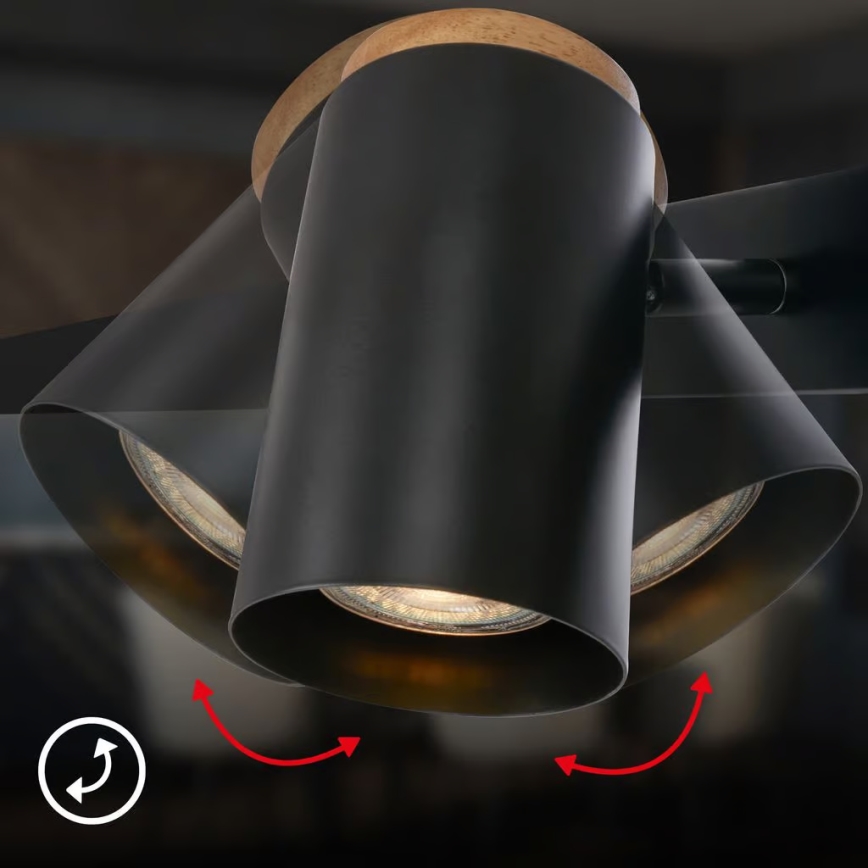 Briloner 4059045 - Люстра на тросі ERA 4xGU10/10W/230V чорна