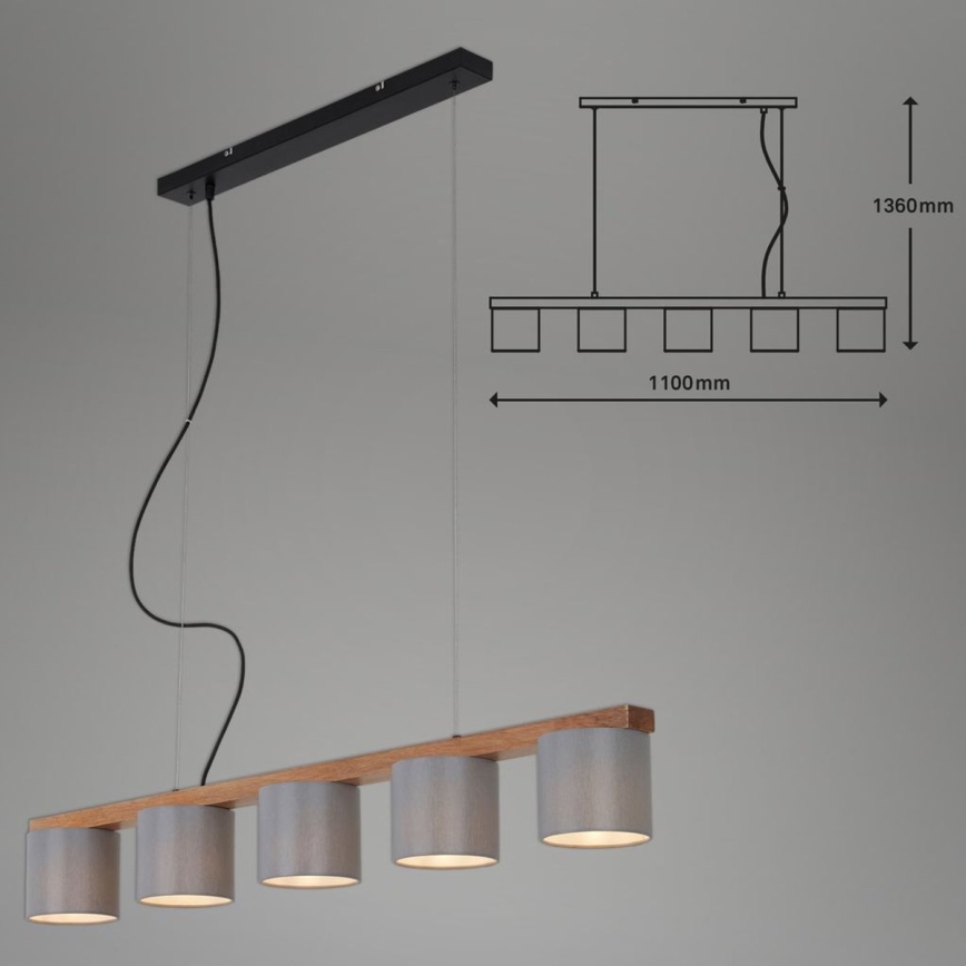 Briloner 4075-054 - Люстра на тросе RHON 5xE14/25W/230V