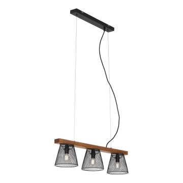 Briloner 4077-035 - Подвесная люстра WOOD & STYLE 3xE14/25W/230V каучук