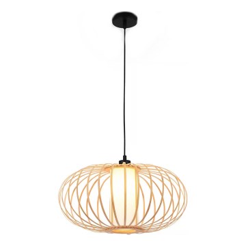 Briloner 4759011 - Подвесная люстра на тросе 1xE27/10W/230V черный/бамбук