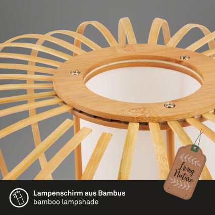 Briloner 4759031 - Подвесная люстра на шнуре 3xE27/10W/230V чёрная/бамбук