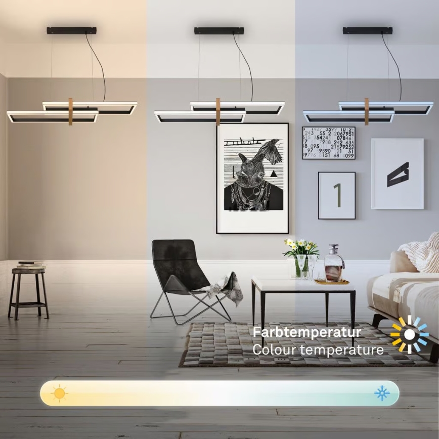 Briloner 4768015 - LED підвісна люстра на тросі з можливістю регулювання яскравості LED/44W/230V 2700-6500K 100 cm + з дистанційним пультом