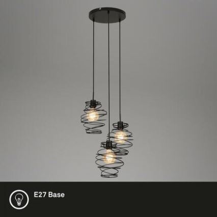 Briloner 4870-035 - Підвісна люстра на тросі 3xE27/60W/230V