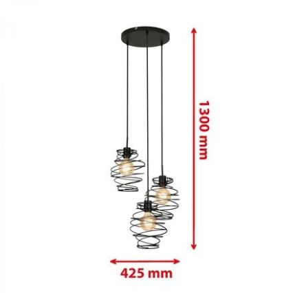 Briloner 4870-035 - Підвісна люстра на тросі 3xE27/60W/230V