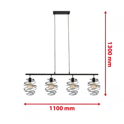 Briloner 4871-045 - Люстра на тросе 4xE27/60W/230V