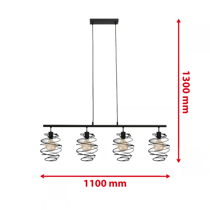 Briloner 4871-045 - Люстра на тросе 4xE27/60W/230V