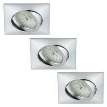 Briloner 6997-039 - НАБОР 3x Светодиодный встроенный потолочный светильник для ванной комнаты LED/5W/230V IP23