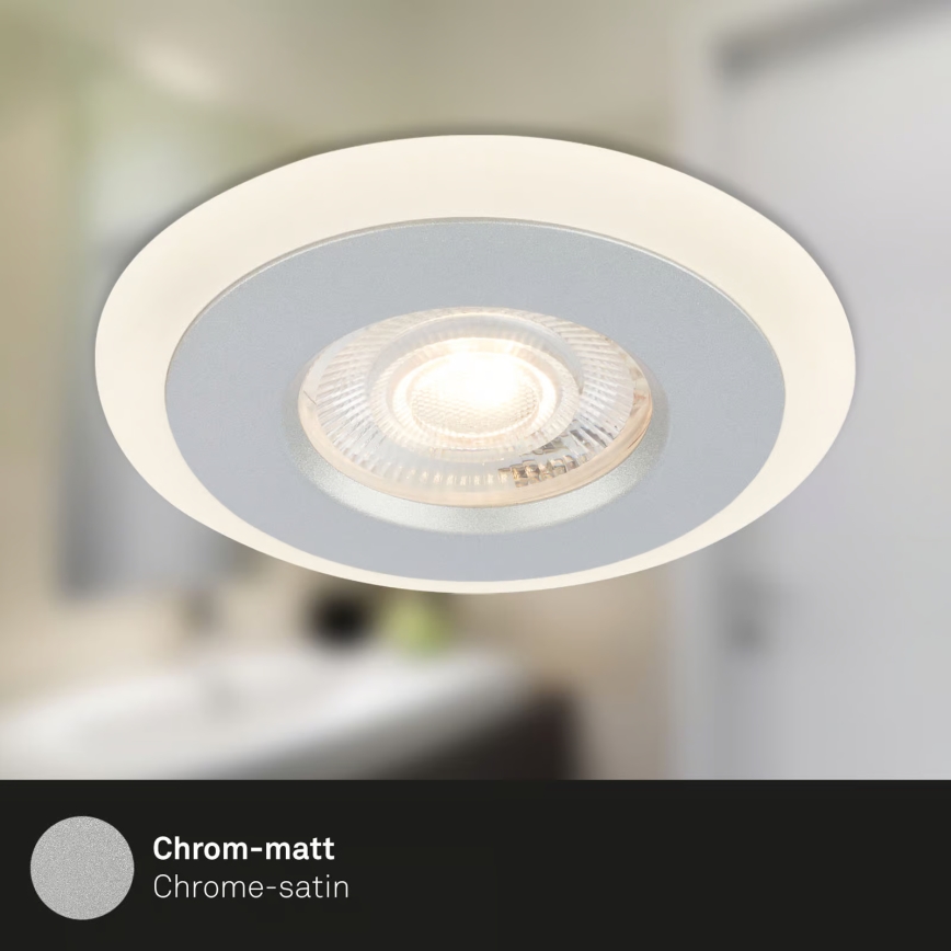 Briloner 7039034 - НАБІР із 3 LED вбудованих стельових світильників для ванної LED/5W/230V IP44 матовий хром