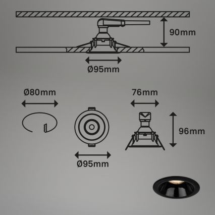 Briloner 7042-035 - НАБОР 3x Встроенный светильник для ванной комнаты 1xGU10/9W/230V IP23