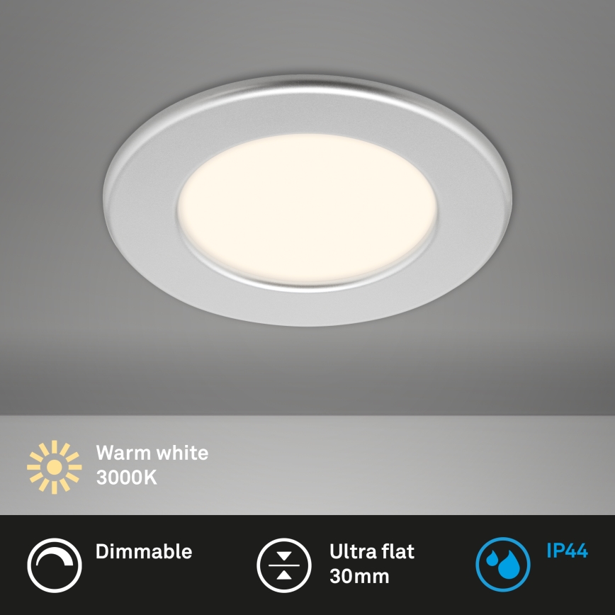 Briloner 7049014 - LED з регулюванням яскравості вбудований світильник для ванної кімнати LED/6W/230V 3000K IP44 матовий хром
