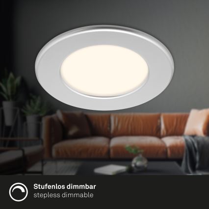 Briloner 7049014 - LED з регулюванням яскравості вбудований світильник для ванної кімнати LED/6W/230V 3000K IP44 матовий хром