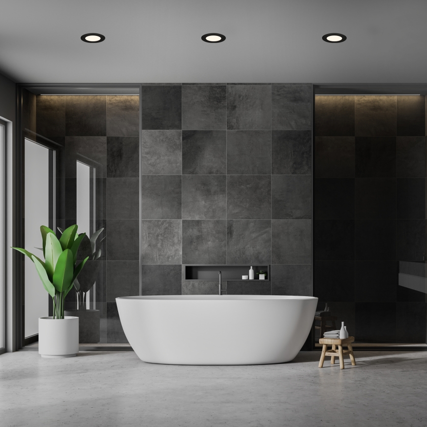 Briloner 7049015 - диммируемый встраиваемый потолочный светильник для ванной LED/6W/230V 3000K IP44 чёрный