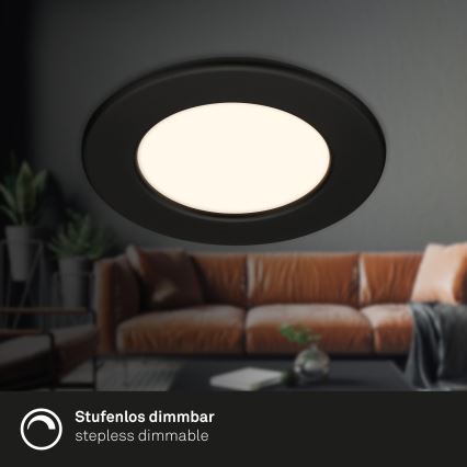 Briloner 7049015 - LED вбудований стельовий світильник для ванної з можливістю затемнення LED/6W/230V 3000K IP44 чорний