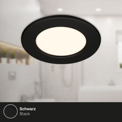 Briloner 7049015 - LED вбудований стельовий світильник для ванної з можливістю затемнення LED/6W/230V 3000K IP44 чорний
