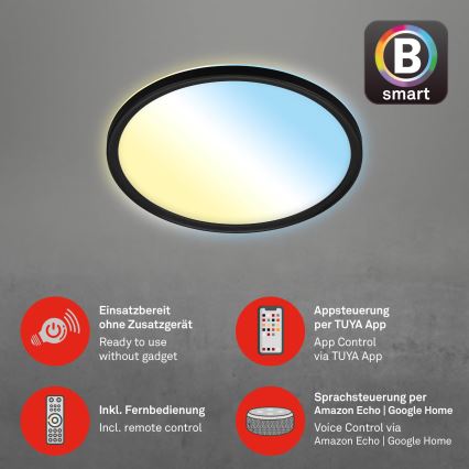 Briloner 7058-015 - Світлодіодний світильник з регулюванням яскравості SLIM LED/18W/230V 2700-6500K Wi-Fi Tuya + пульт дистанційного керування