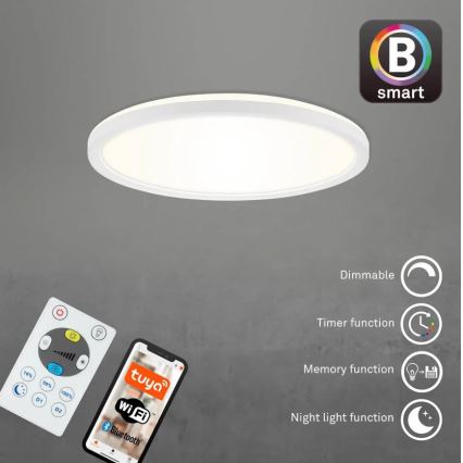 Briloner 7058-016 - Светодиодный светильник с регулированием яркости SLIM LED/18W/230V 2700-6500K Wi-Fi Tuya + дистанционное управление
