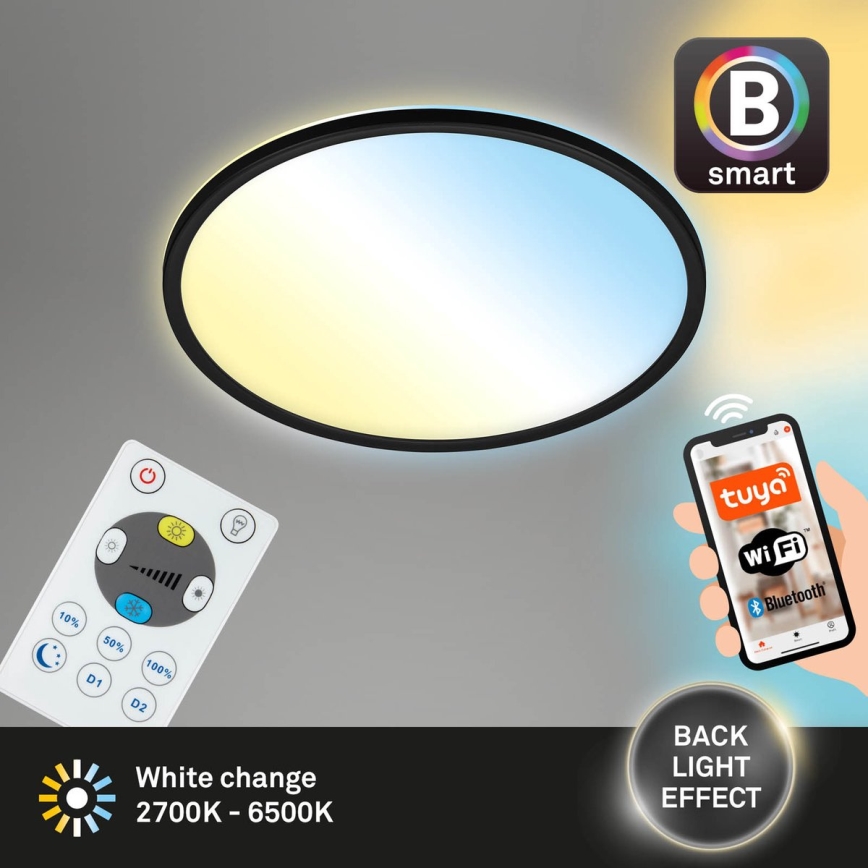 Briloner 7059-015 - Светодиодный потолочный светильник с регулированием яркости SLIM LED/22W/230V 2700-6500K Wi-Fi Tuya + дистанционное управление