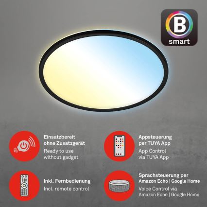 Briloner 7059-015 - Світлодіодний стельовий світильник з регулюванням яскравості SLIM LED/22W/230V 2700-6500K Wi-Fi Tuya + пульт дистанційного керування