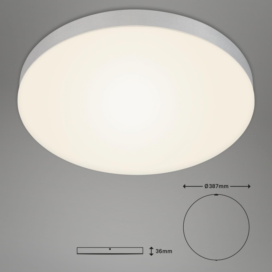 Briloner 7068-014 - Стельовий LED світильник FLAME LED/24,5W/230V 3000K діаметр 38 см срібний