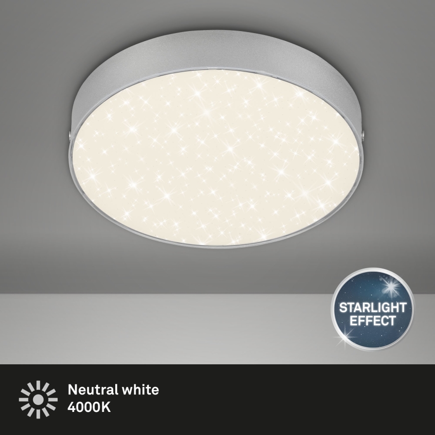 Briloner 7073-414 - Стельовий LED світильник STAR SKY LED/16W/230V 4000K діаметр 21 см срібний