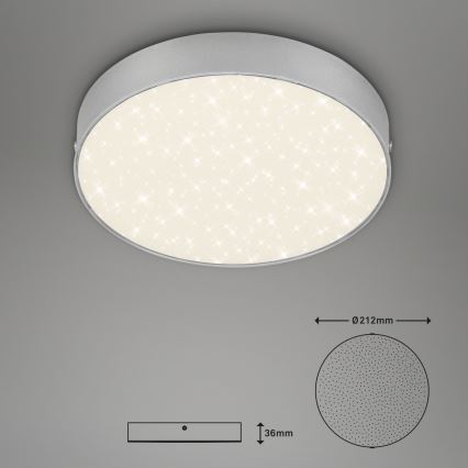 Briloner 7073-414 - Стельовий LED світильник STAR SKY LED/16W/230V 4000K діаметр 21 см срібний