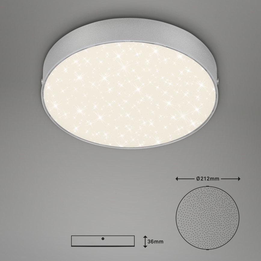 Briloner 7073-414 - Стельовий LED світильник STAR SKY LED/16W/230V 4000K діаметр 21 см срібний