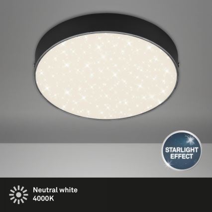Briloner 7073-415 - Стельовий LED світильник STAR SKY LED/16W/230V 4000K діаметр 21 см чорний
