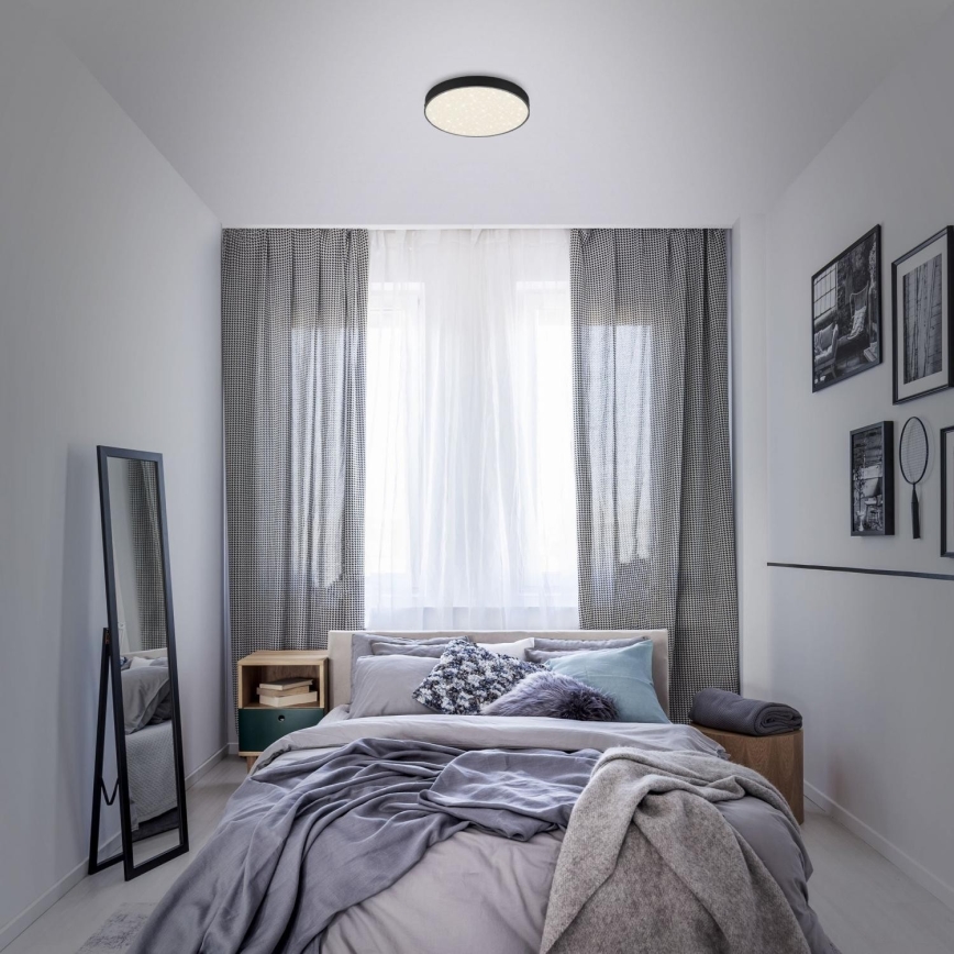 Briloner 7073-415 - Стельовий LED світильник STAR SKY LED/16W/230V 4000K діаметр 21 см чорний