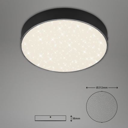 Briloner 7073-415 - Стельовий LED світильник STAR SKY LED/16W/230V 4000K діаметр 21 см чорний
