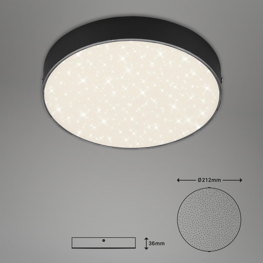 Briloner 7073-415 - Стельовий LED світильник STAR SKY LED/16W/230V 4000K діаметр 21 см чорний