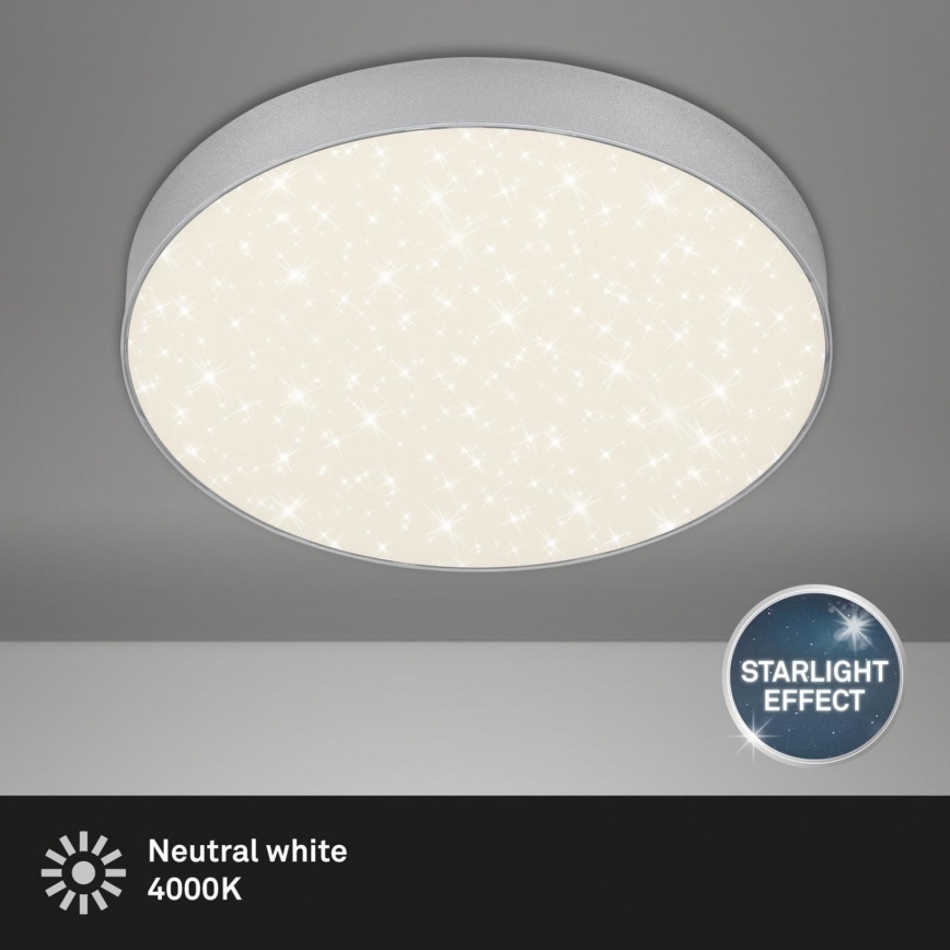 Briloner 7074-414 - Светодиодный потолочный светильник STAR SKY LED/21W/230V 4000K диаметр 28 см серебристый