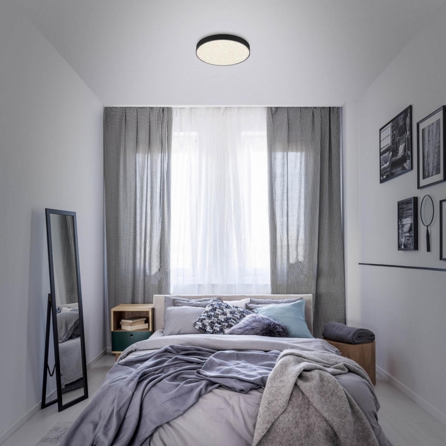 Briloner 7074-415 - Стельовий LED світильник STAR SKY LED/21W/230V 4000K діаметр 28 см чорний