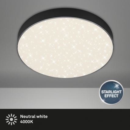 Briloner 7074-415 - Стельовий LED світильник STAR SKY LED/21W/230V 4000K діаметр 28 см чорний