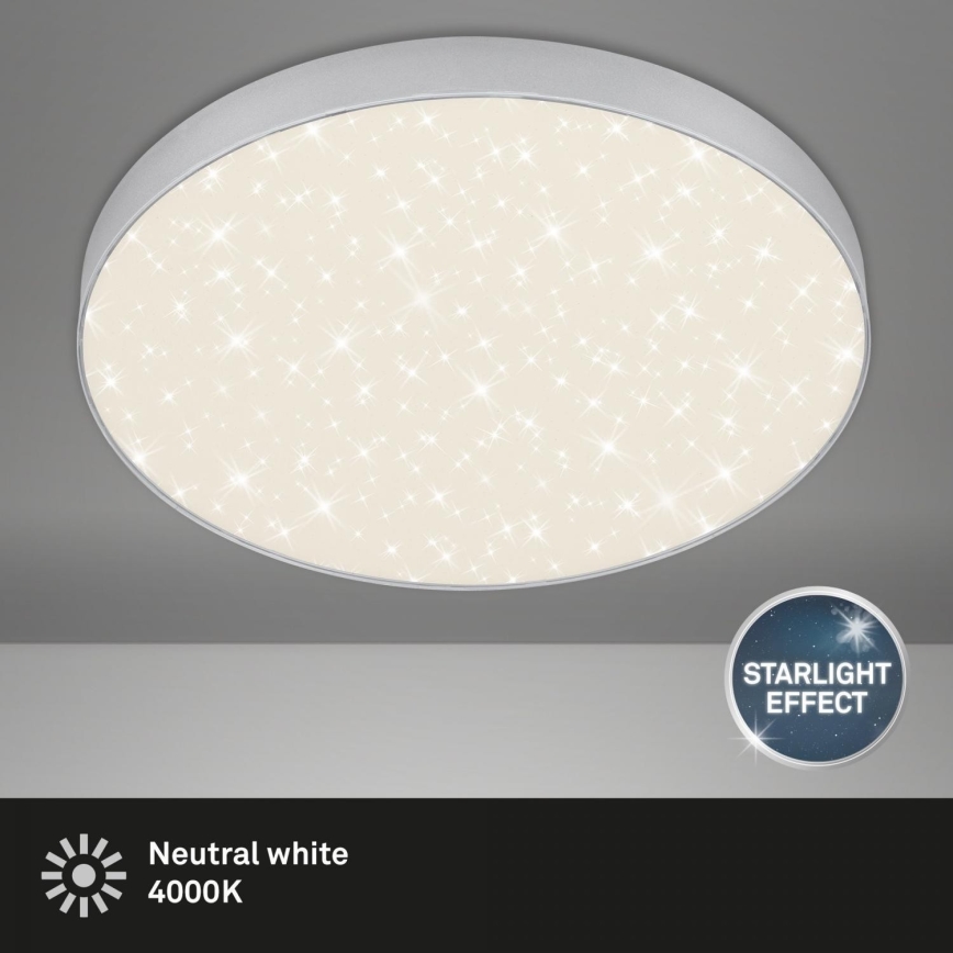 Briloner 7075-414 - Стельовий LED світильник STAR SKY LED/24,5W/230V 4000K діаметр 38 см срібний