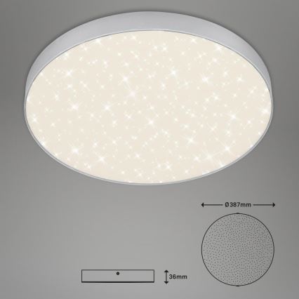 Briloner 7075-414 - Стельовий LED світильник STAR SKY LED/24,5W/230V 4000K діаметр 38 см срібний
