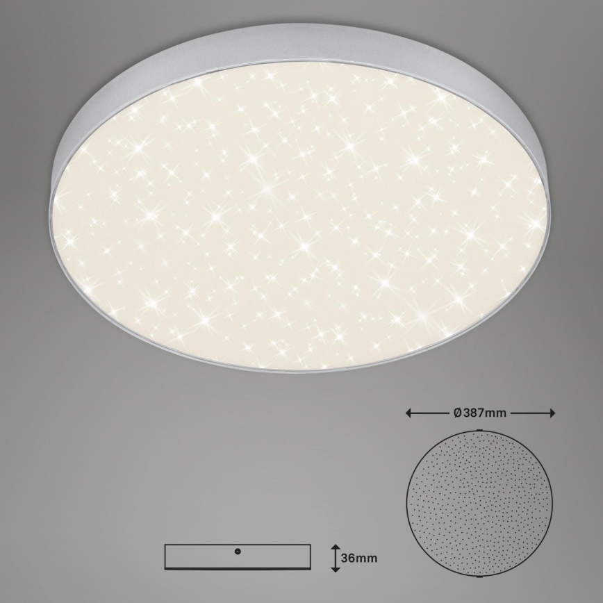 Briloner 7075-414 - Стельовий LED світильник STAR SKY LED/24,5W/230V 4000K діаметр 38 см срібний