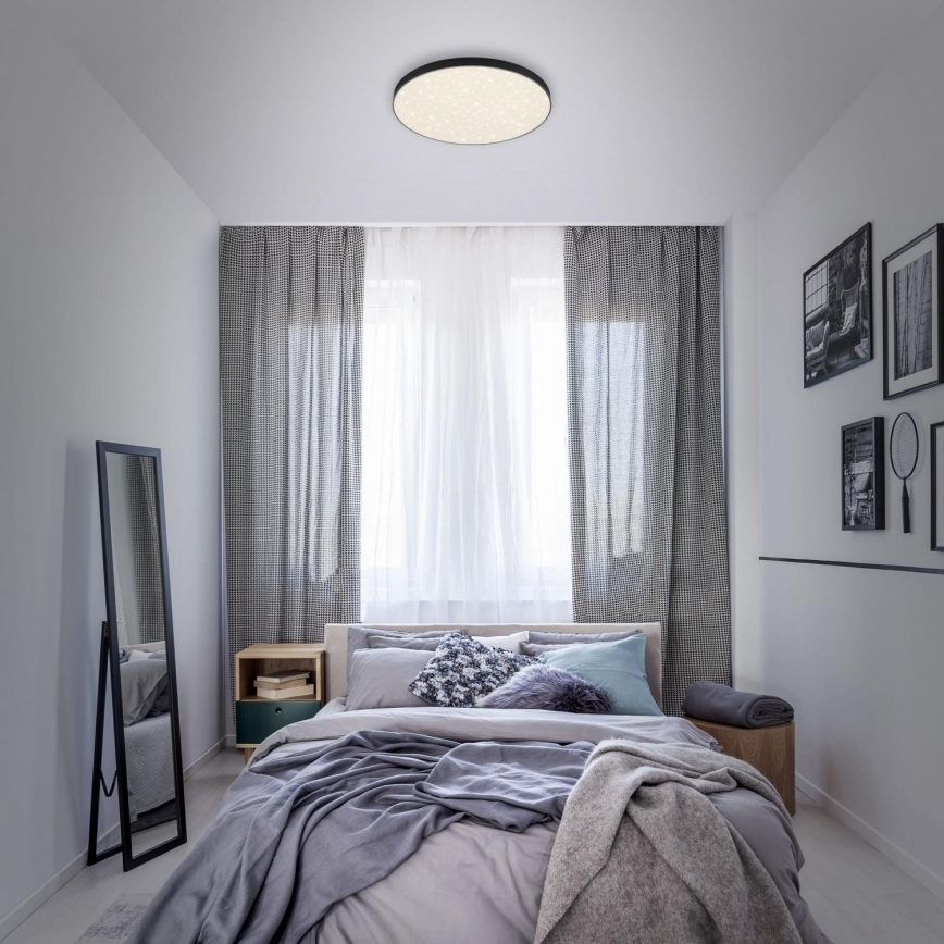 Briloner 7075-415 - Стельовий LED світильник STAR SKY LED/24,5W/230V 4000K діаметр 38 см чорний
