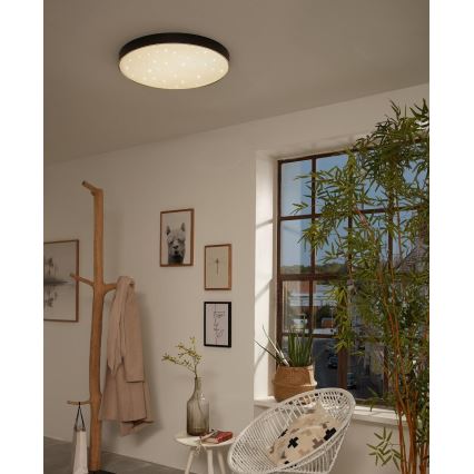 Briloner 7075-415 - Стельовий LED світильник STAR SKY LED/24,5W/230V 4000K діаметр 38 см чорний