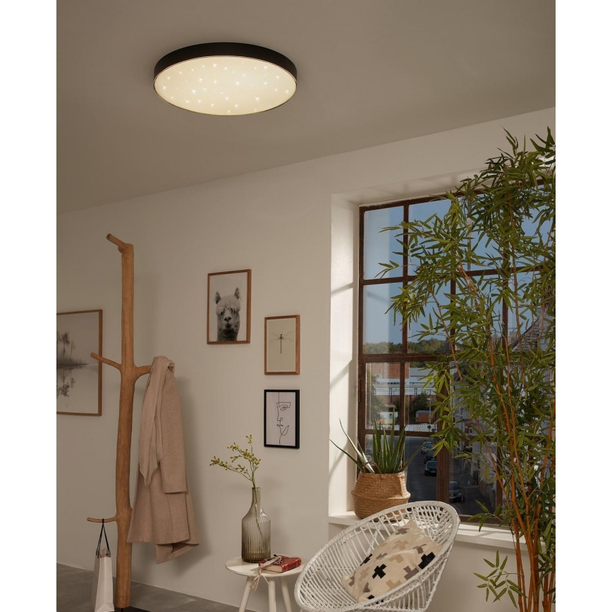 Briloner 7075-415 - Стельовий LED світильник STAR SKY LED/24,5W/230V 4000K діаметр 38 см чорний