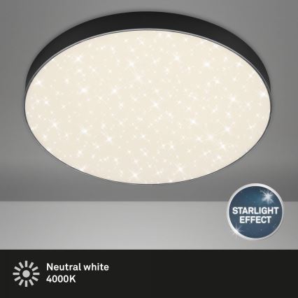 Briloner 7075-415 - Стельовий LED світильник STAR SKY LED/24,5W/230V 4000K діаметр 38 см чорний
