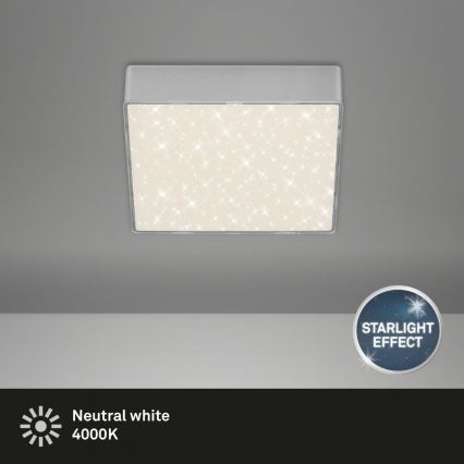 Briloner 7076-414 - Стельовий LED світильник STAR SKY LED/11W/230V 4000K 15x15 см срібний