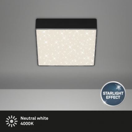 Briloner 7076-415 - Стельовий LED світильник STAR SKY LED/11W/230V 4000K 15x15 см чорний