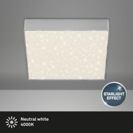 Briloner 7077-414 - Стельовий LED світильник STAR SKY LED/16W/230V 4000K 21x21 см срібний