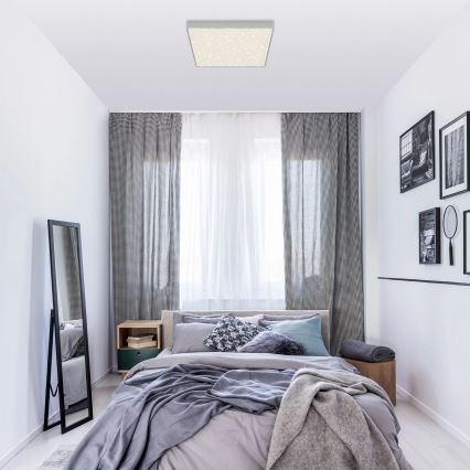 Briloner 7078-414 - Стельовий LED світильник STAR SKY LED/21W/230V 4000K 28x28 см срібний