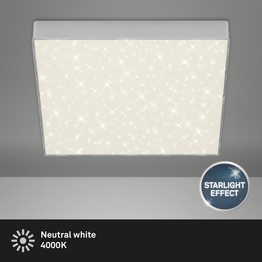 Briloner 7078-414 - Стельовий LED світильник STAR SKY LED/21W/230V 4000K 28x28 см срібний