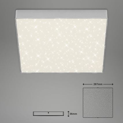 Briloner 7078-414 - Стельовий LED світильник STAR SKY LED/21W/230V 4000K 28x28 см срібний